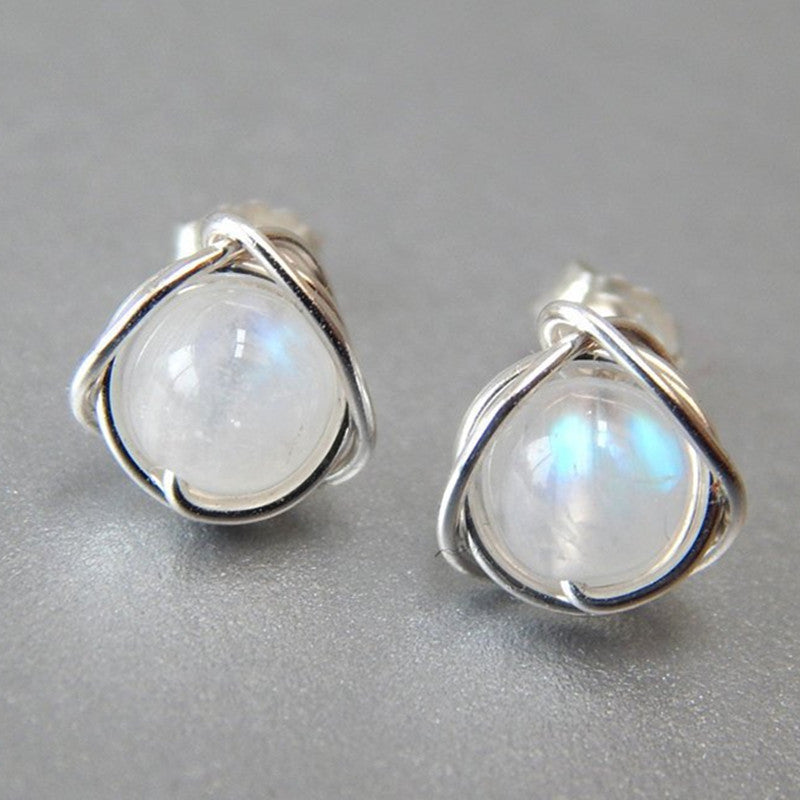 Colorful Imitation Moonstone Earrings Women's Fashion