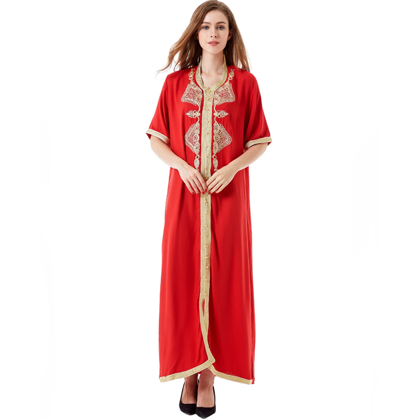 Muslim Embroidered Lace Dress Dress